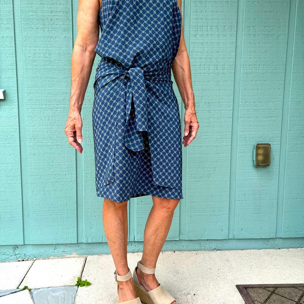 Veronica Beard Silk Geometric Wrap Dress